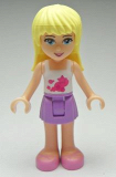 LEGO frnd002 Friends Stephanie, Medium Lavender Skirt, White Top